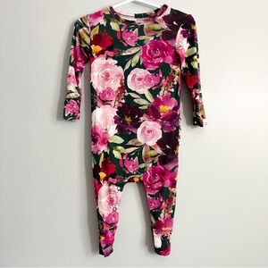 Floral Rufflebum Bamboo Romper - size 12-18 months